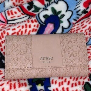 GUESS Label Wallet Baby Pink/Tan